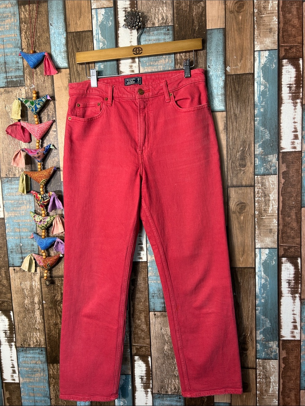 Abercrombie &f fitch red Straight Leg Jeans